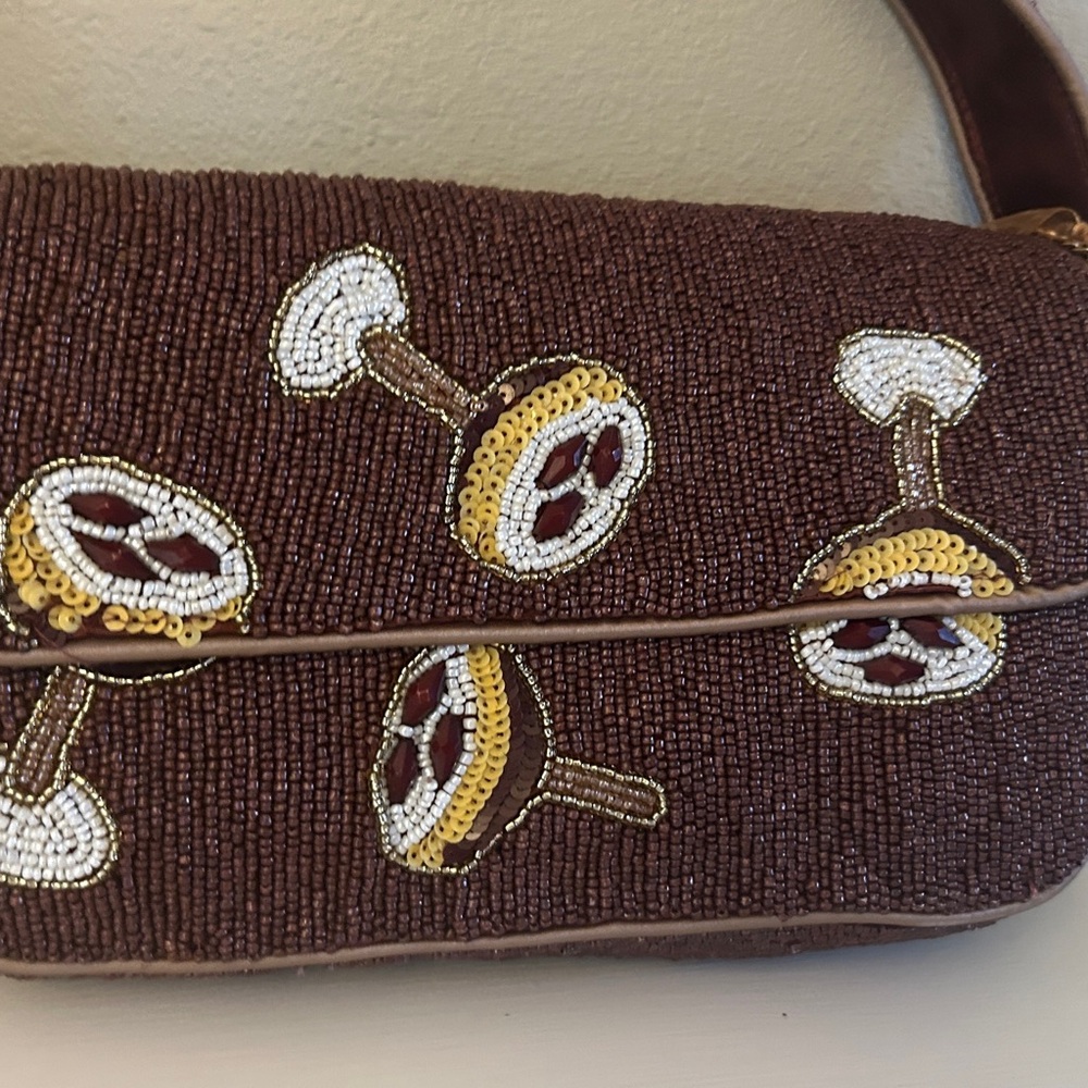 Beaded Brown Shoulder Bag with Espresso Martini Anthropologie Inspired Design